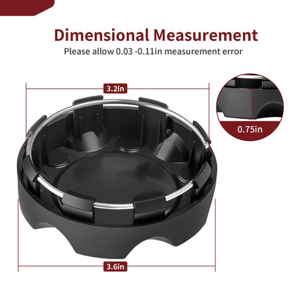 Set of 4 Black Rim Hub Caps for Polaris RZR XP 1000 (2017–2022)