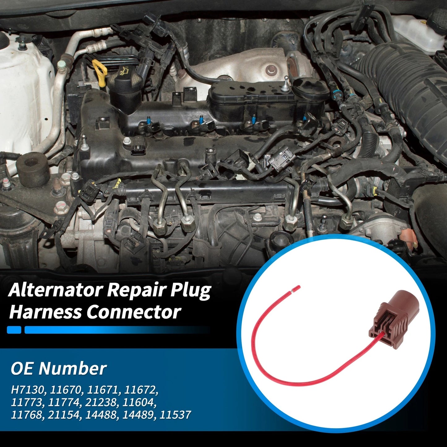 H7130/11670 Alternator Repair Plug Harness Connector for Acura ILX (2013–2022)