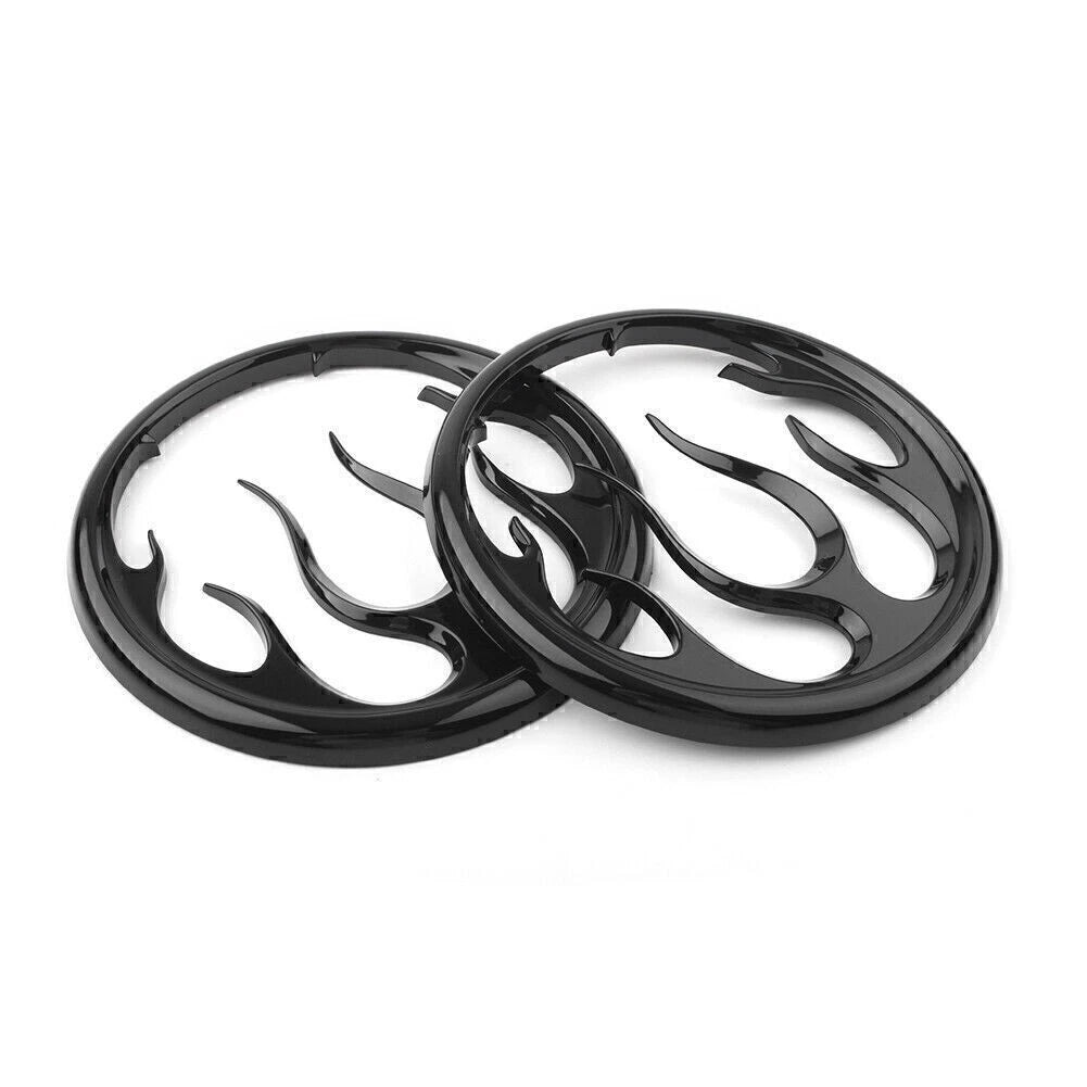 Black Flame Speaker Grill Accent Trim Cover for Harley Electra Glide (2014–2023)