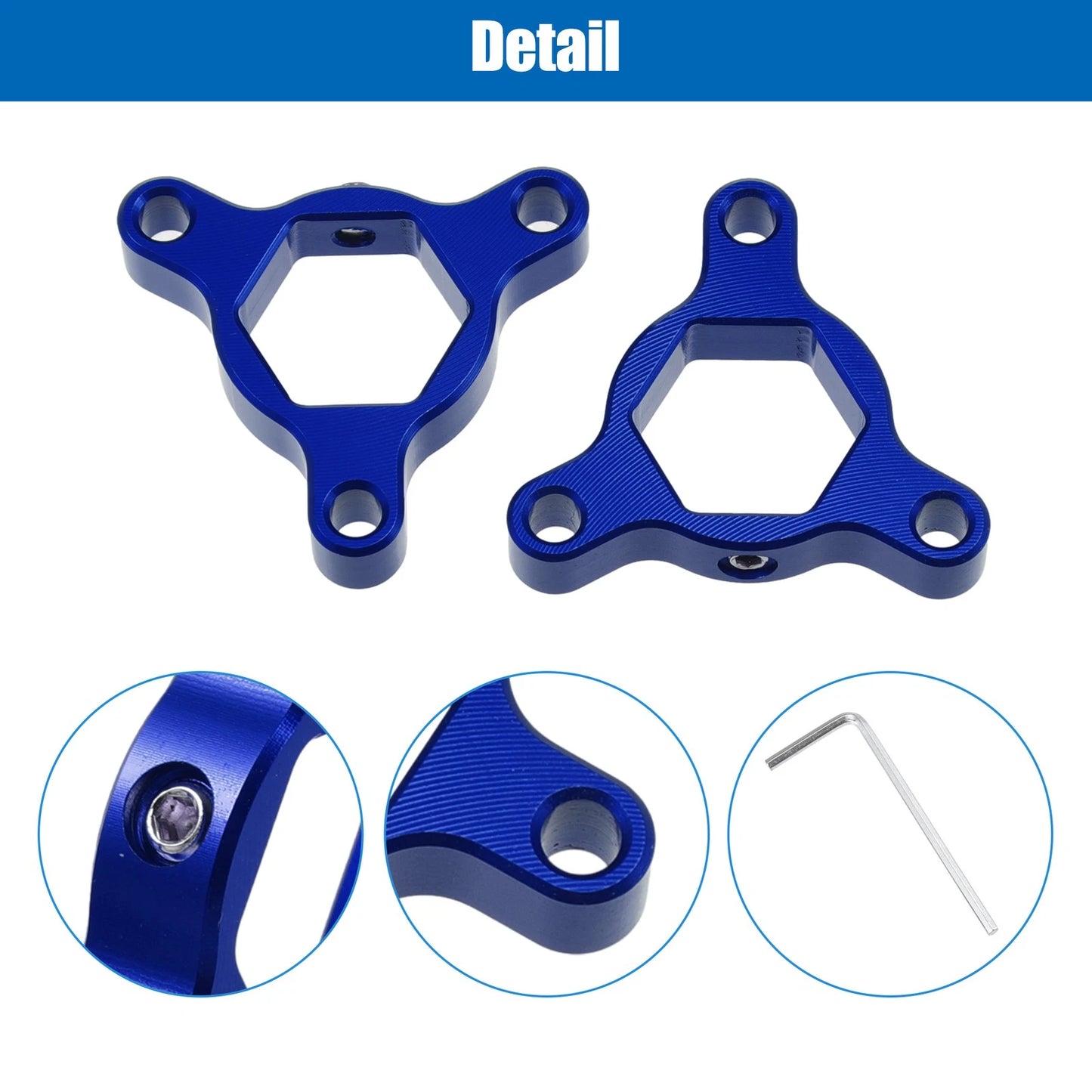 2X 17mm Fork Preload Adjusters for Racing Motorcycle (Aluminum Alloy, Blue)