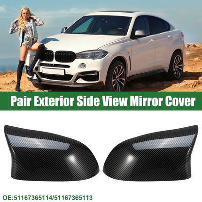 1 Pair Rearview Mirror Cover for BMW F15 X5 F16 X6 (2014–2017) Black