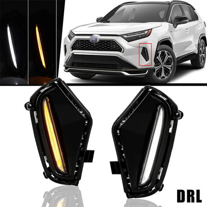 LED Dual Color Fog Light DRL Signal Lamp for 2019-2025 Toyota RAV4