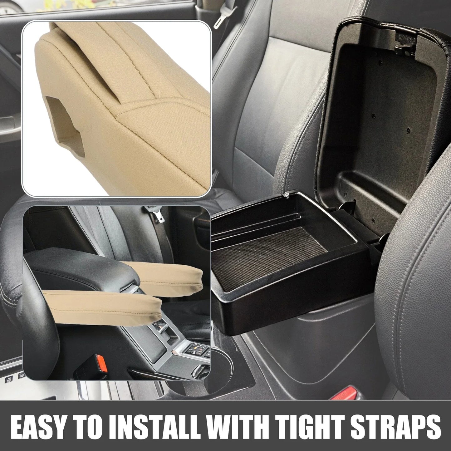 Car Armrest Covers 2 x Light Brown for Honda Odyssey (2012-2017)