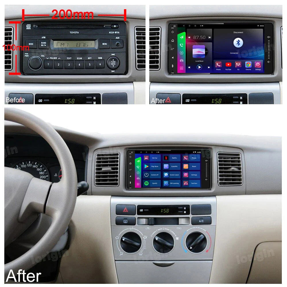 64G Car GPS Stereo for Toyota Kluger, Hiace, RAV4, Landcruiser, Prado, Camry, Hilux (2000-2023)