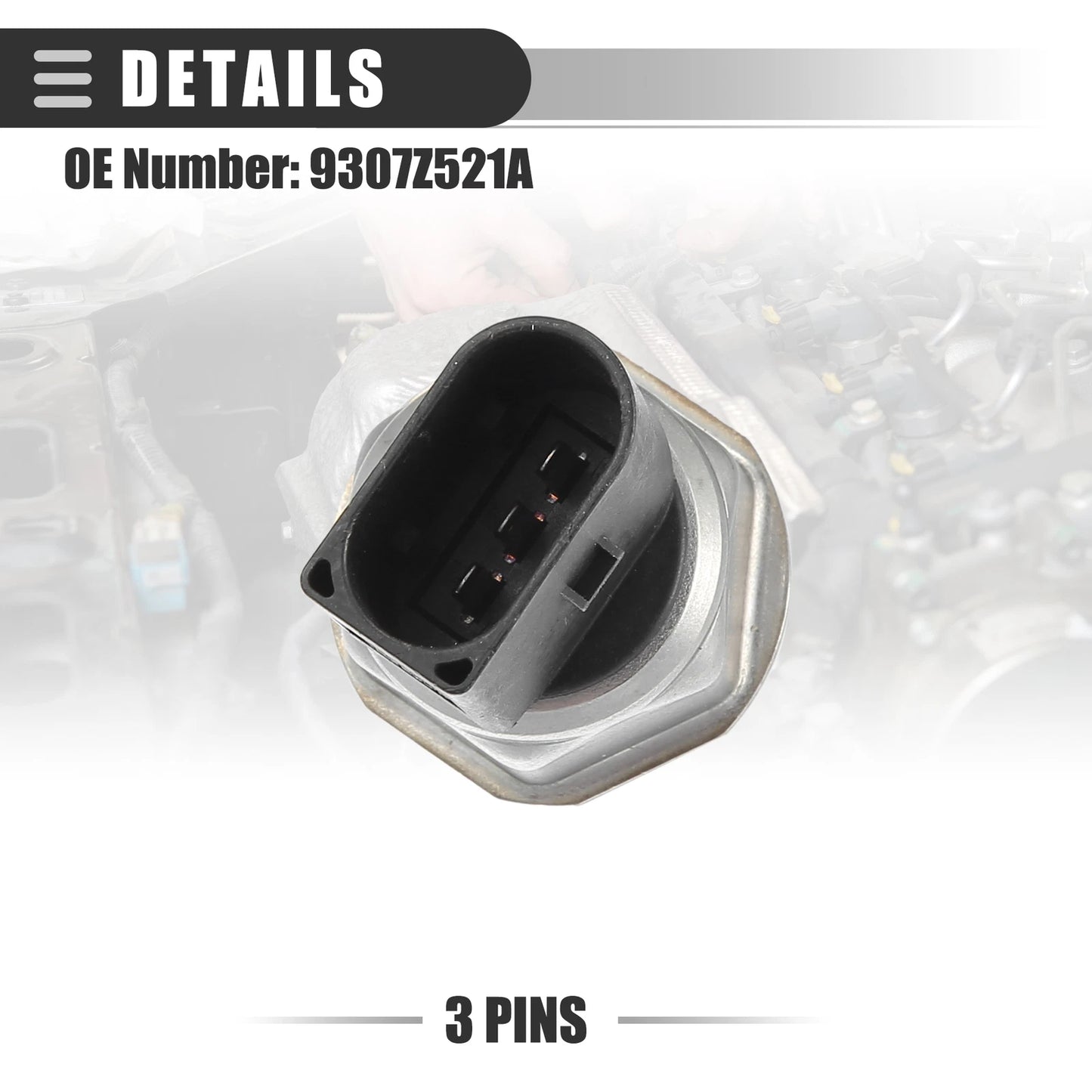 Fuel Injection Rail Pressure Sensor for Mercedes (No. 9307Z521A)