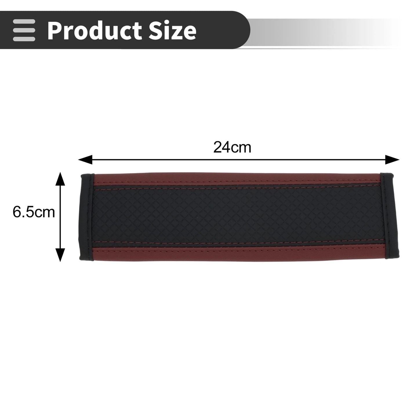 Set of 2 Black Faux Leather Seat Belt Cover Pads for Universal Fit