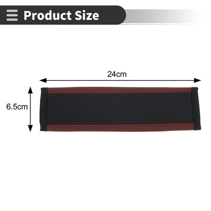 Set of 2 Black Faux Leather Seat Belt Cover Pads for Universal Fit
