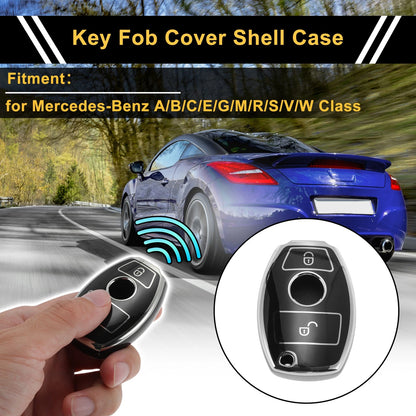 TPU Silicone Car Key Case for Mercedes-Benz (2 Buttons)