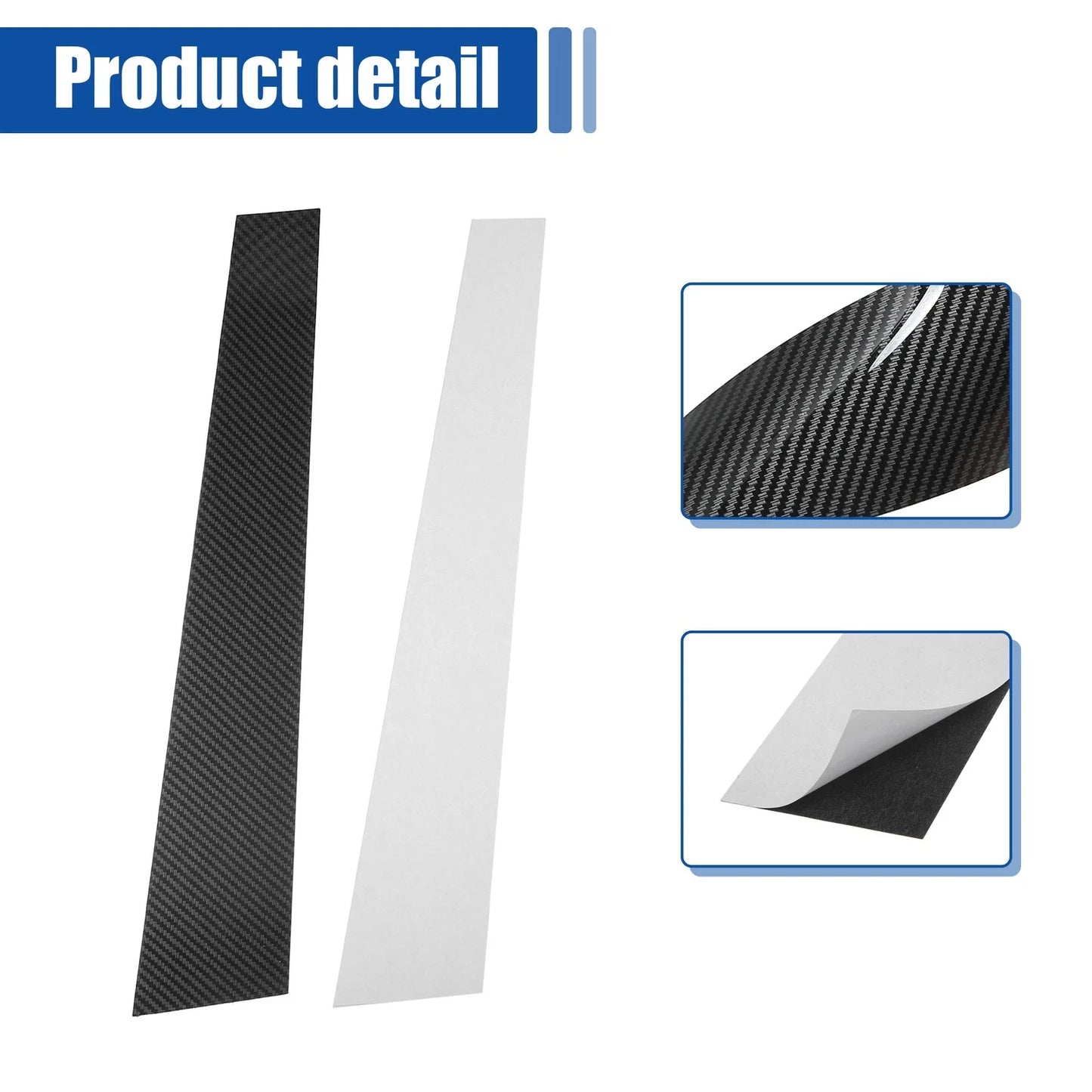 Door Window Pillar Post Cover Trim Gloss Carbon Pattern for BMW 3 Series E46