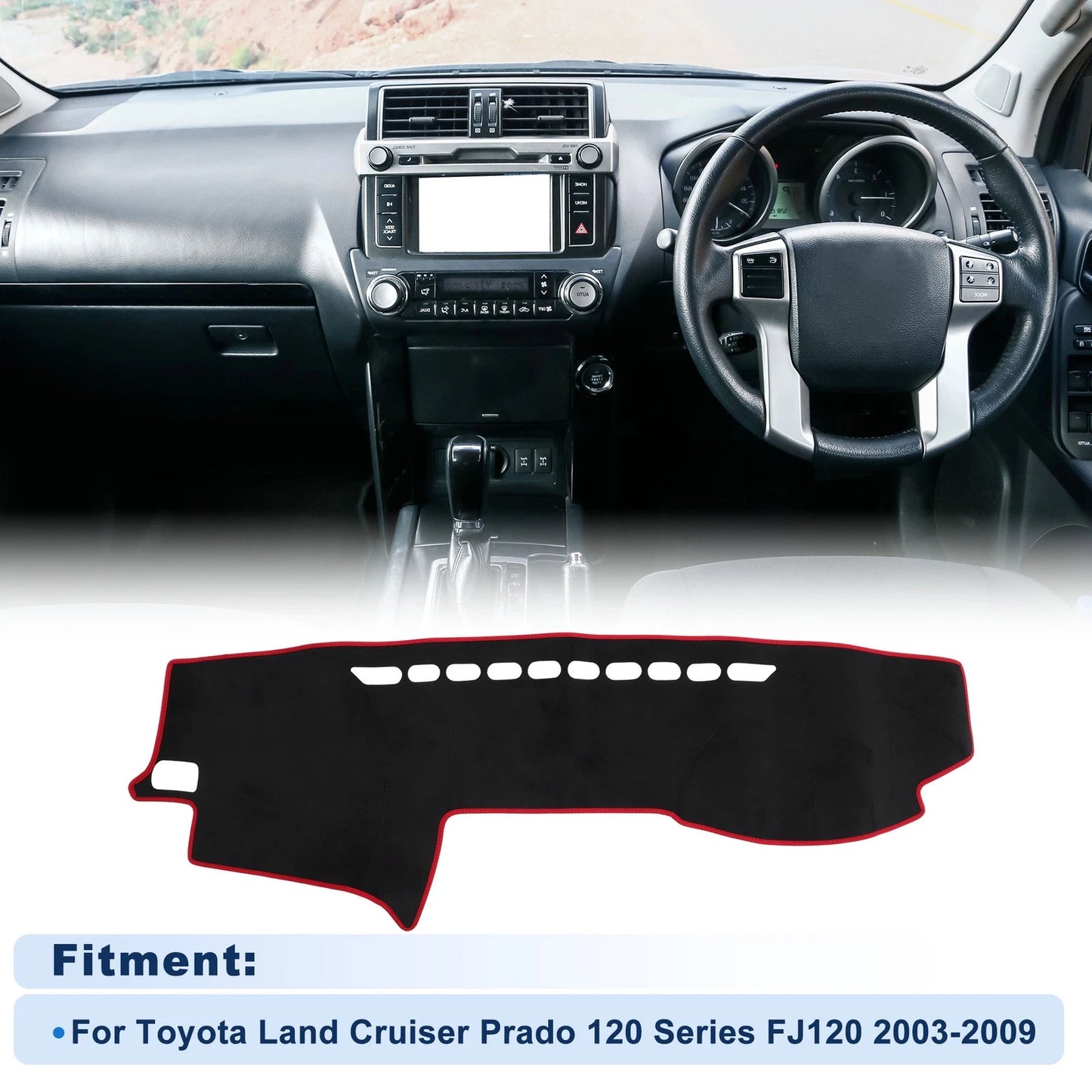 Dash Cover for Toyota Land Cruiser Prado 120 Series FJ120 (2003–2009) Flannel Set