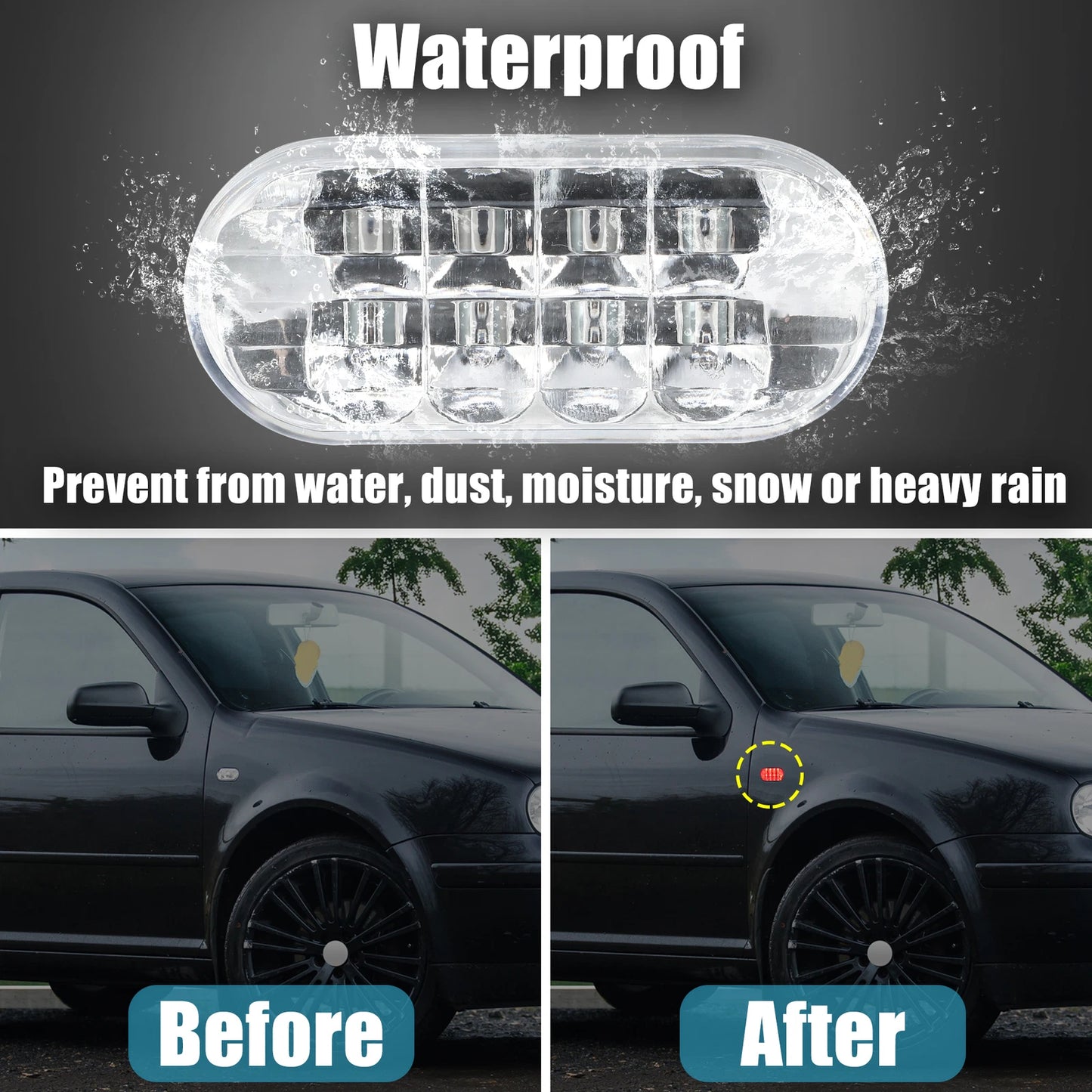 Pair LED Side Marker Turn Signal Lights for VW MK4 Golf (1999–2006)