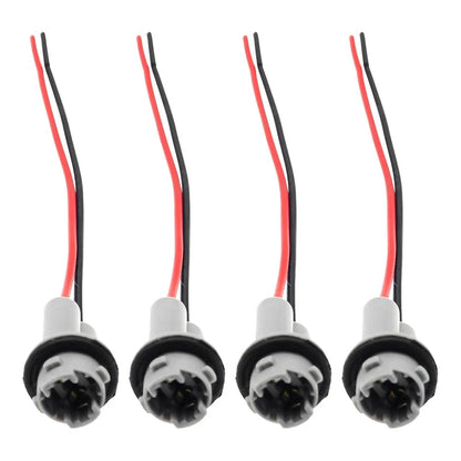 4x Connector Socket Bulb Bundle PigTail T15 Rubber Wedge LED