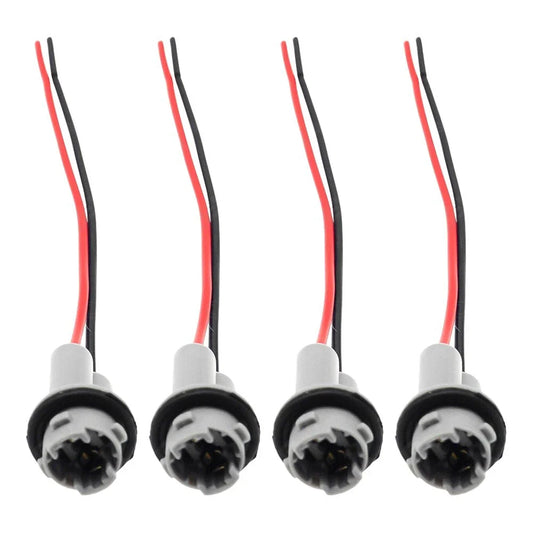 4x Connector Socket Bulb Bundle PigTail T15 Rubber Wedge LED
