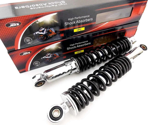 320mm JBS Black/Chrome Rear Shock Absorbers for Honda CX500 (1978-1982)