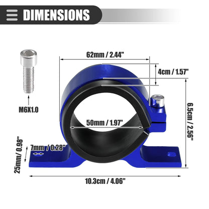 2X Fuel Filter Mounting Bracket Clamp 50mm ID for Universal Applications