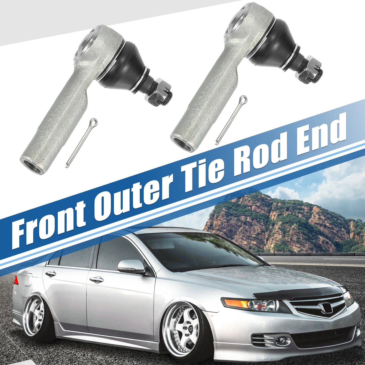 2X Front Outer Tie Rod End Links ES3438 for Nissan Altima (2002–2006)