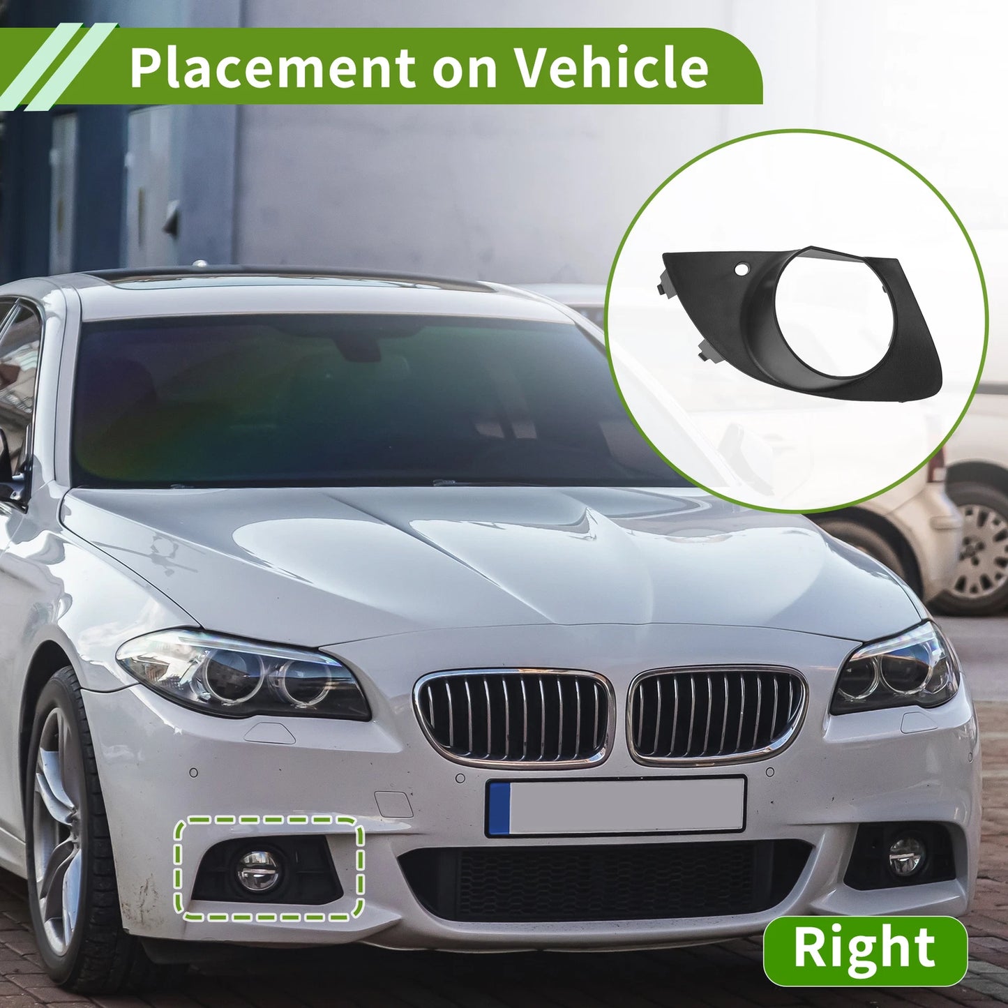 1 Pc Fog Light Grill for BMW E65 E66 (2006–2008) No. 51117142180 Black