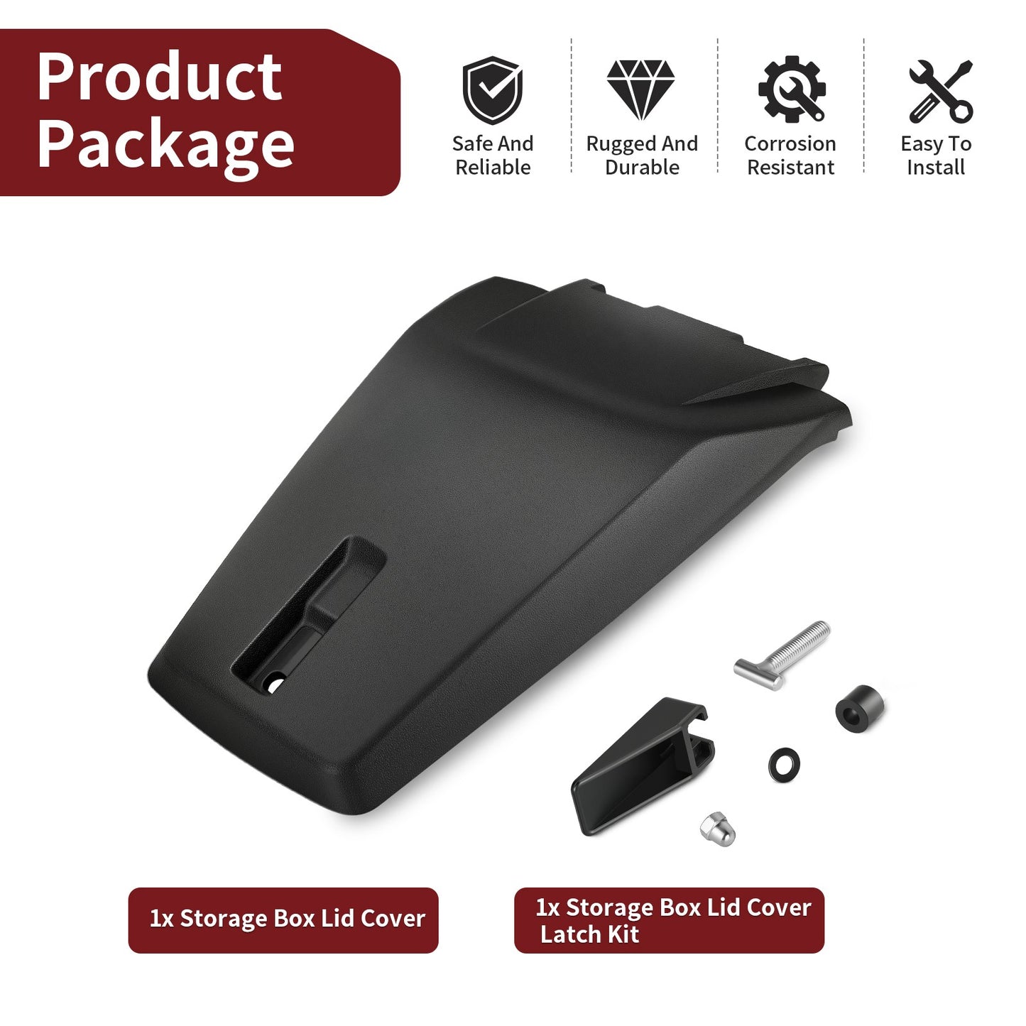 Storage Box Lid Cover & Latch Kit for Arctic Cat 400 450 500 550 650 700 1000 (2000–2023)