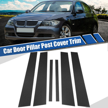 Gloss Carbon Pattern Door Window Pillar Post Cover Trim for BMW 3 Series (2006–2013)