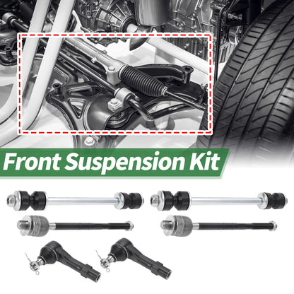 Set of 6 Front Suspension Kit Tie Rod Ends & Sway Bar Link for Ford Explorer