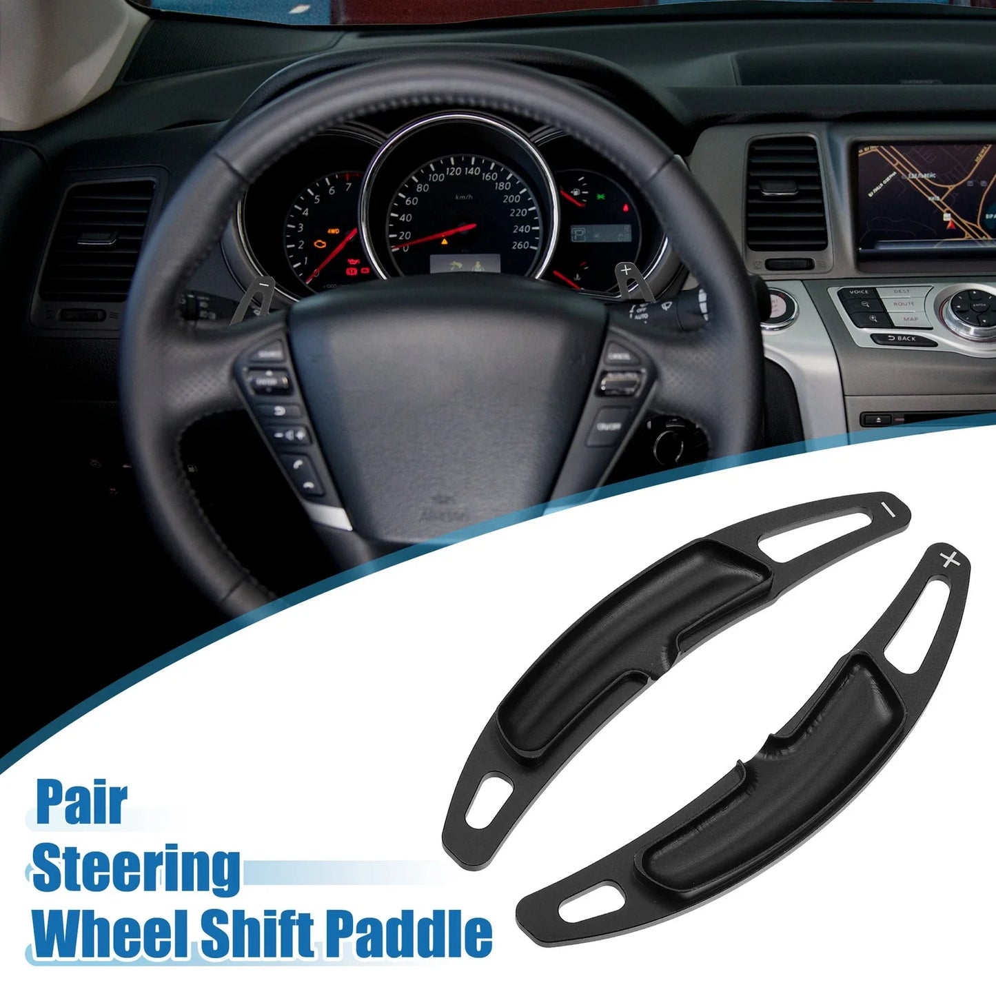 Steering Wheel Shift Paddle Covers for Porsche Cayenne Black (Set of 2)