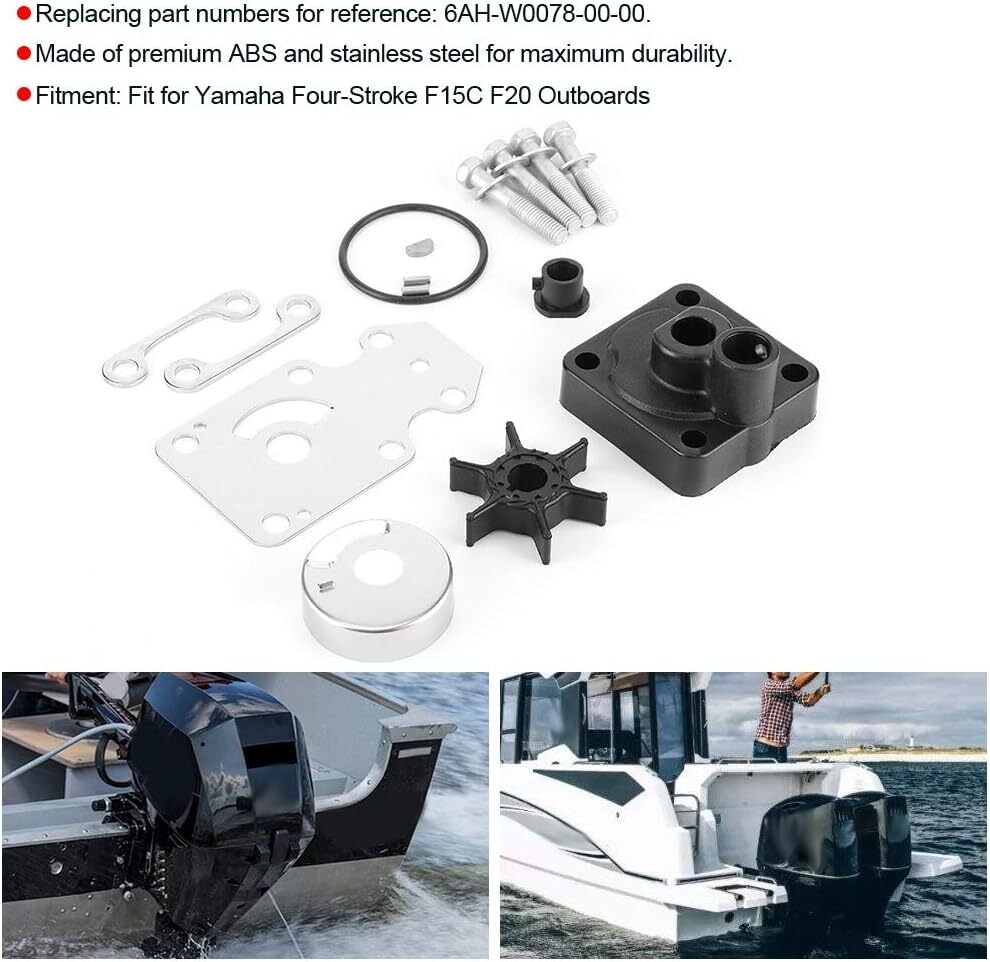 Water Pump Impeller Kit for Yamaha F15 F20 (4-Stroke)