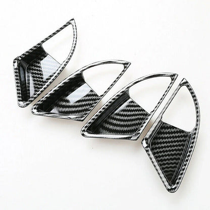 4x Carbon Fiber Door Handle Bowl Cover Trim for Honda Accord (2008–2013)