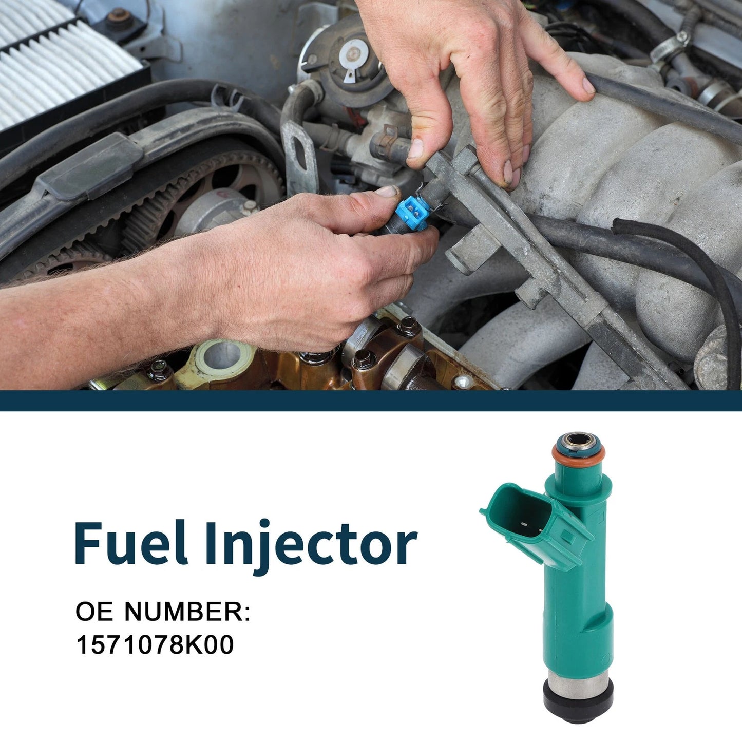 Fuel Injector No. 1571078K00 for Suzuki Kizashi 2.4 (2010–2013) 1 Pc Green