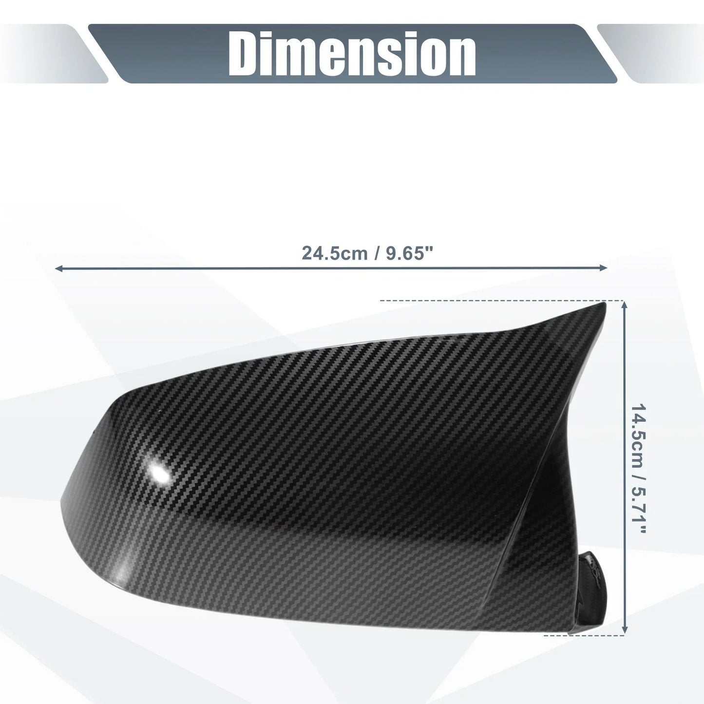 Rearview Mirror Cover Cap Carbon Fiber Pattern for BMW 525i 528i 530i 535i