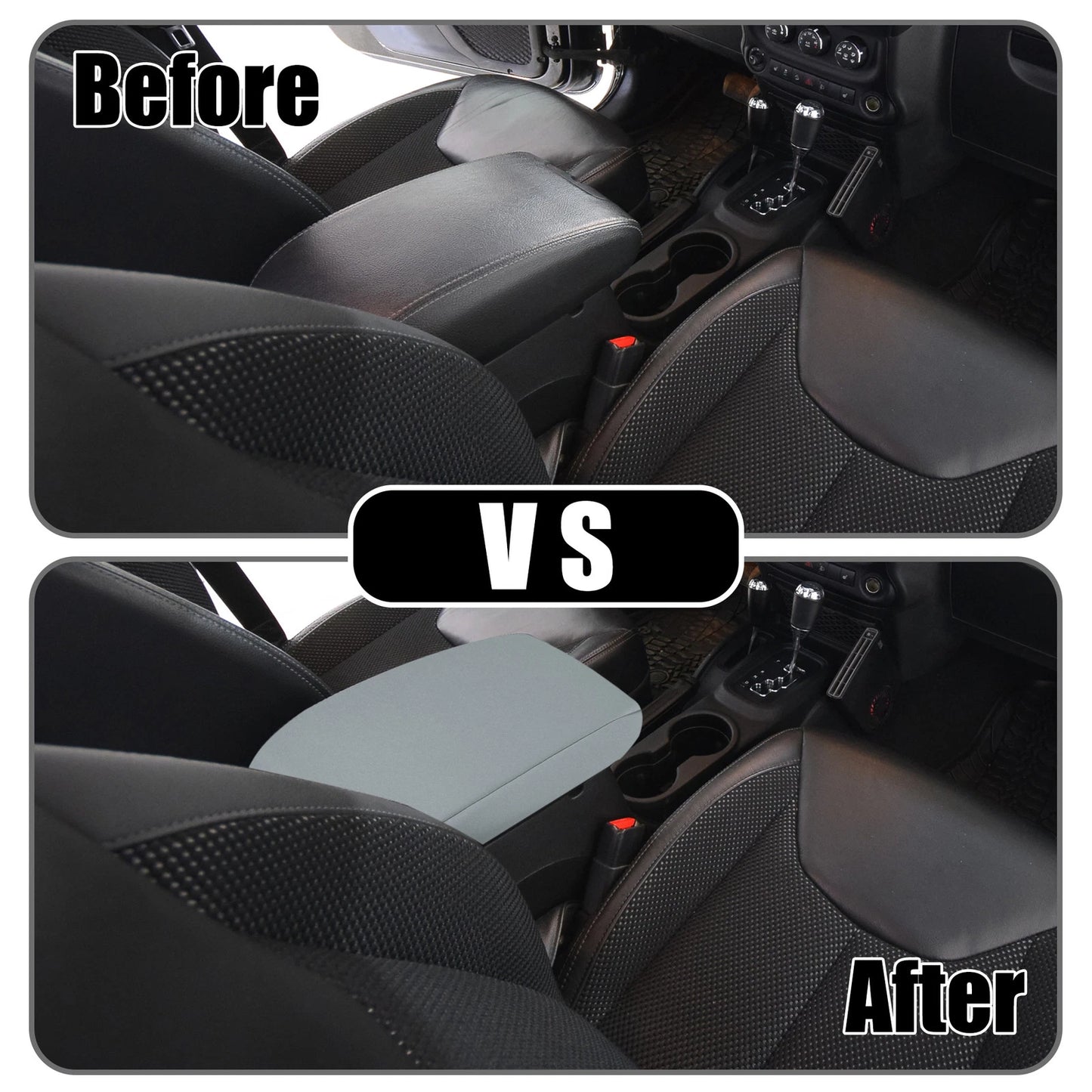 Center Console Lid Armrest Cover for Jeep Wrangler (2018–2023) Gray