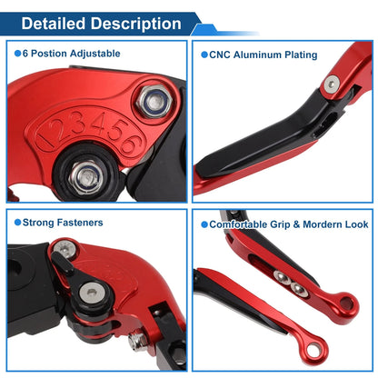 Adjustable Brake Clutch Levers for Honda NC700/NC750 S/X (2012–2020) Red Black