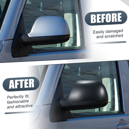 Pair Rearview Mirror Cover Cap Matte Black for Volkswagen Transporter T5 T6 (2003–2019)