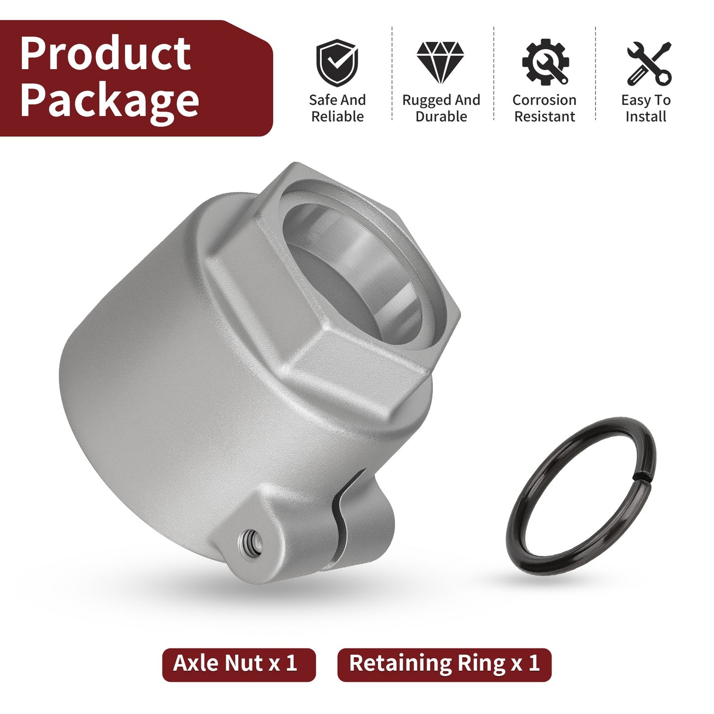 Axle Nut with Retaining Ring for Polaris Trail Boss Trail Blazer Scrambler (1996–2006)