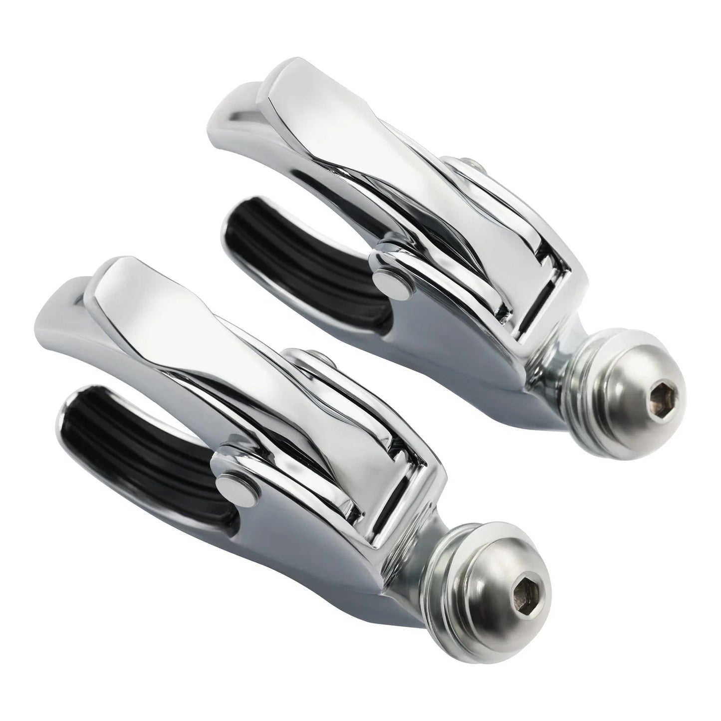 4 x 49mm Windshield Clamps for Harley Fat Bob FXLR (2018-2025) Chrome