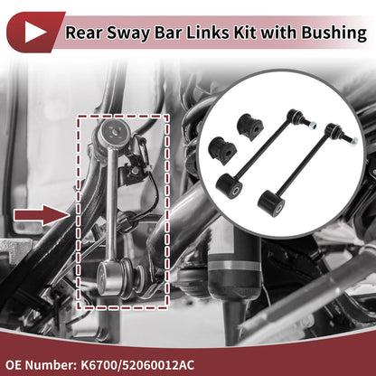 Set of 2 Rear Stabilizer Bar Links with Bushings for GMC Yukon (2000–2014) No.K6700