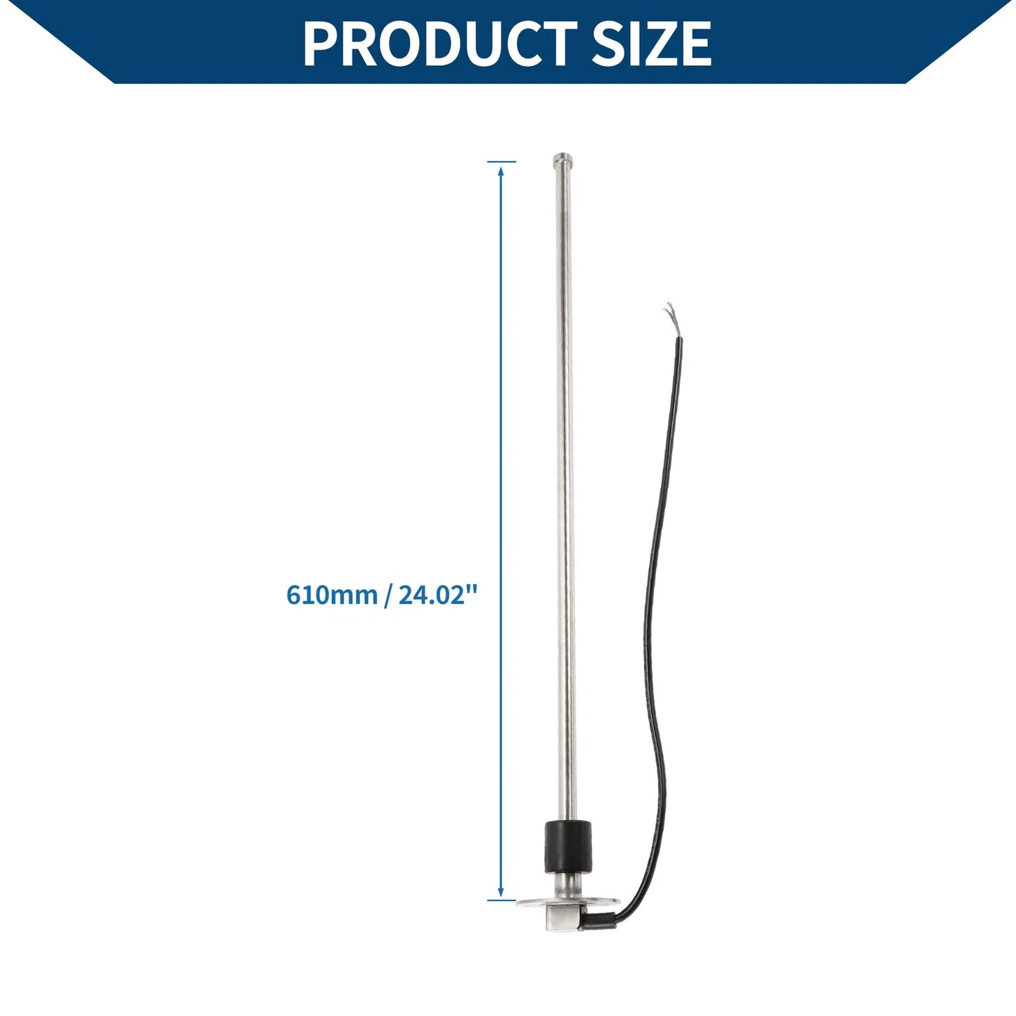 Fuel Sending Unit and Gauge Kit 0-190 Ohm 610mm for Boat Car