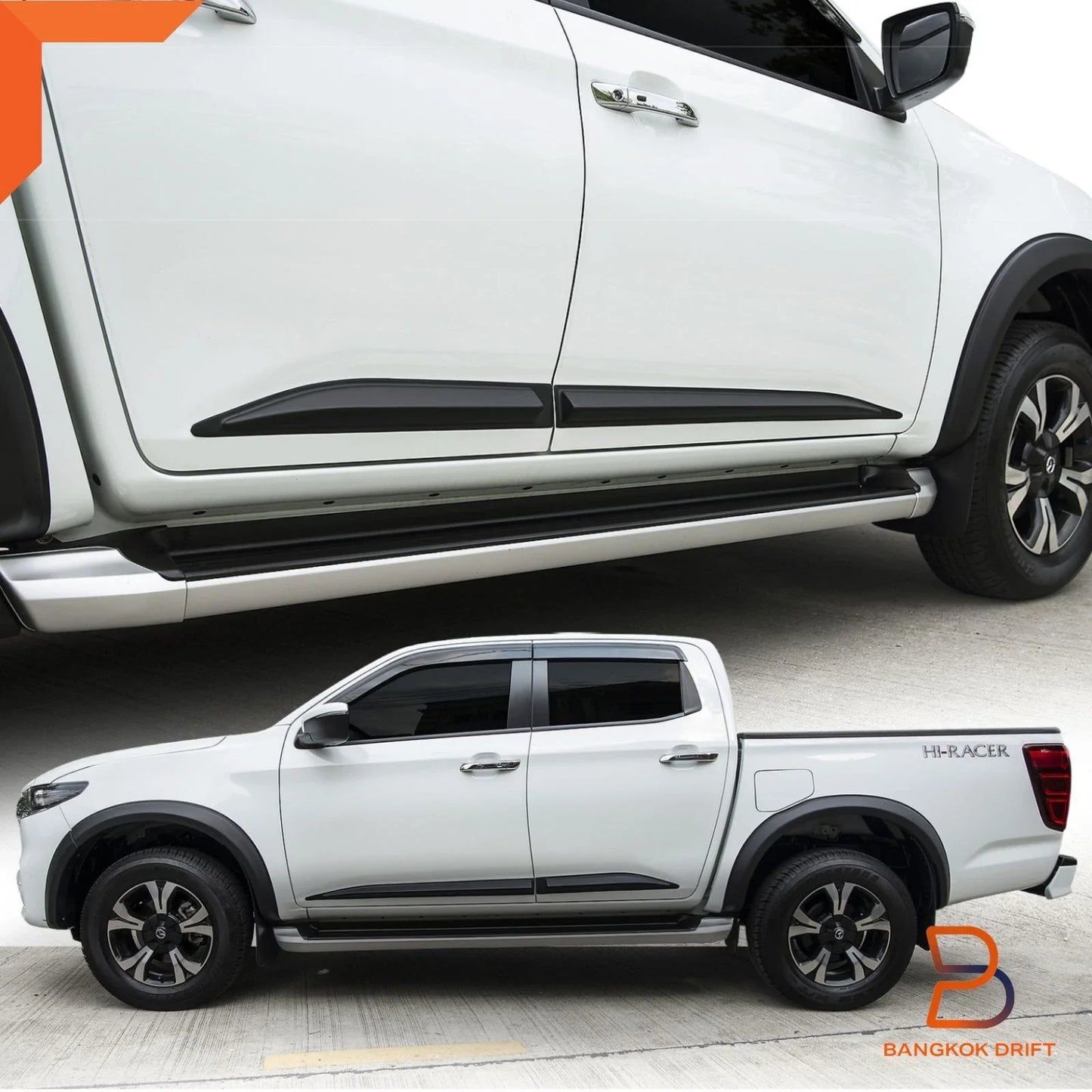 Matte Black OEM Style Side Door Cladding for Mazda BT-50 (2021-2023)