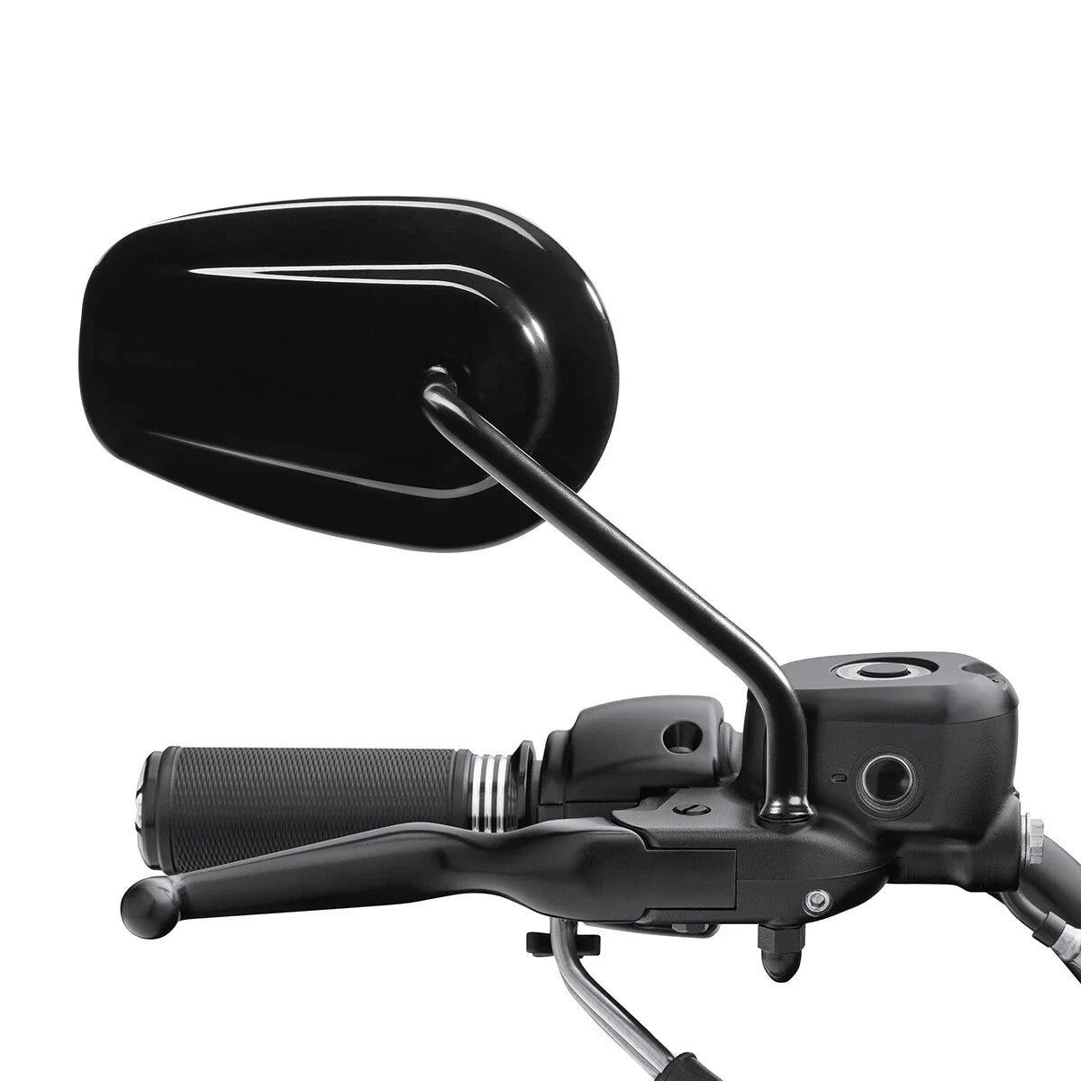 Black Teardrop Rearview Mirrors for Harley Softail Deluxe Fat Boy Dyna FXDL