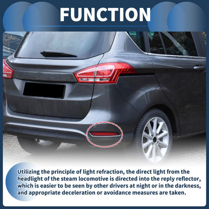 Bumper Reflector No.BS71515B0BD for Ford Fiesta (2015–2019) Red 1pc Rear Right