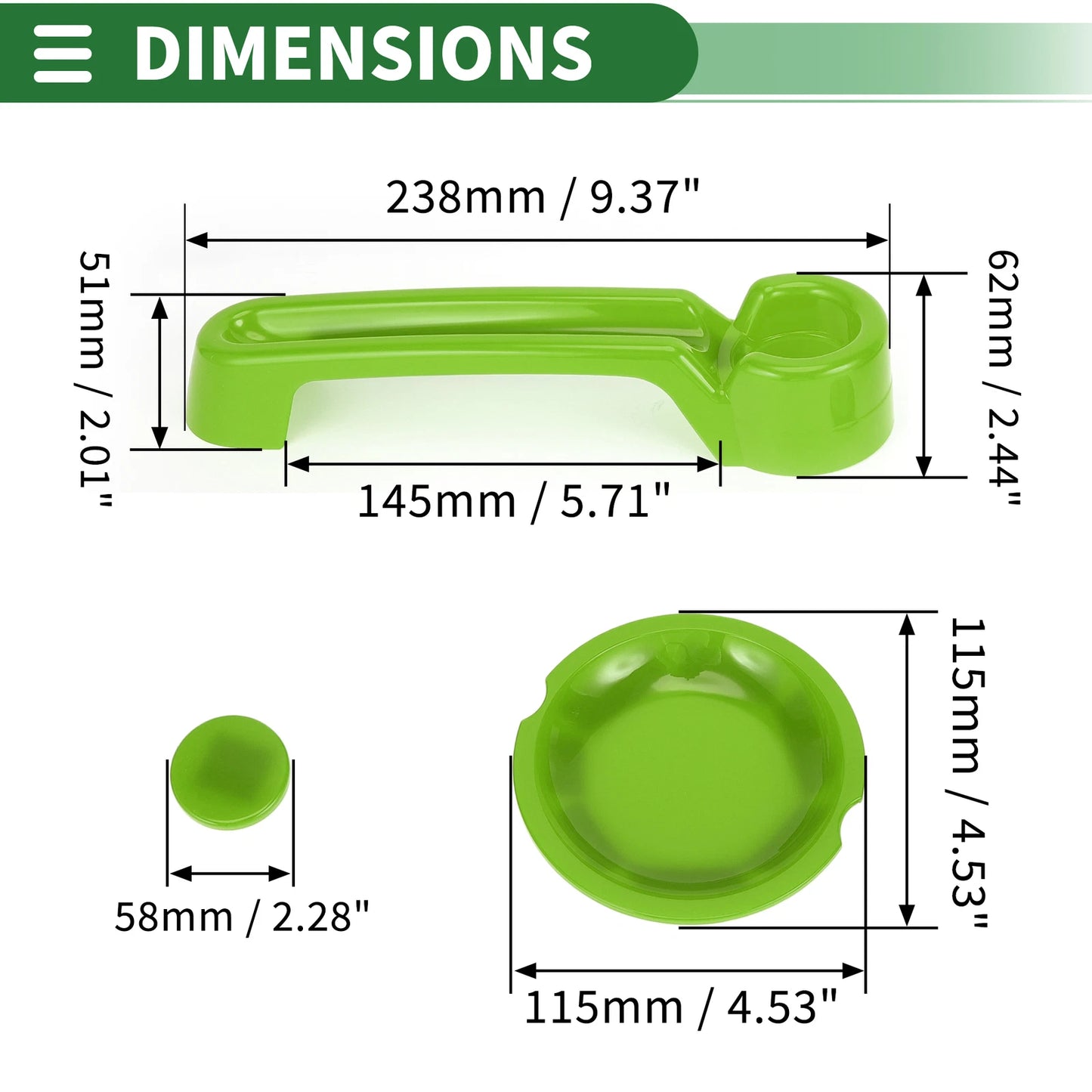 Set of 2 Exterior Door Handle Covers for Jeep Wrangler JK (2007–2017) ABS Green