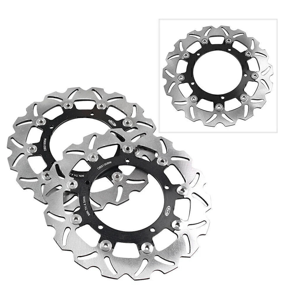 Black Front Brake Disc Rotors for Yamaha XJ6, YZF R6, FZ6 Fazer, MT03 (2006-2020)