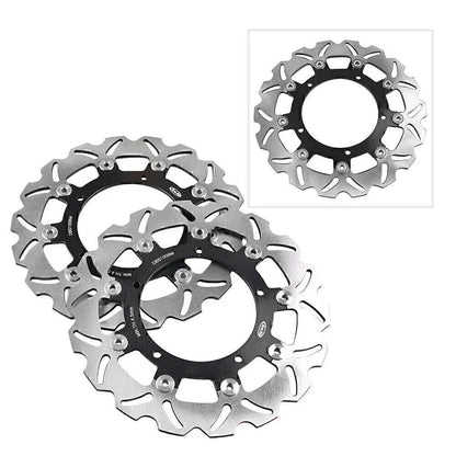 Black Front Brake Disc Rotors for Yamaha XJ6, YZF R6, FZ6 Fazer, MT03 (2006-2020)