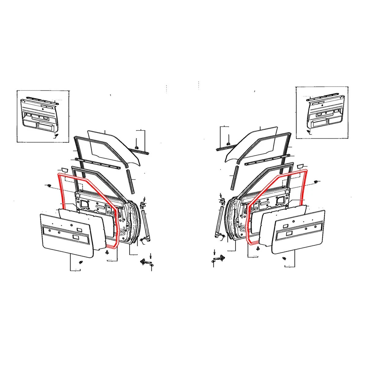 Door Weatherstrip for Toyota Corolla Sedan 1979–1987