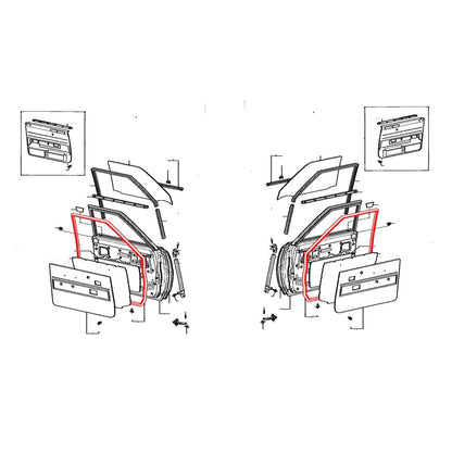 Door Weatherstrip for Toyota Corolla Sedan 1979–1987
