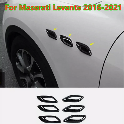 6PCS Side Wing Air Vent Fender Cover Trim for Maserati Levante (2016–2020)