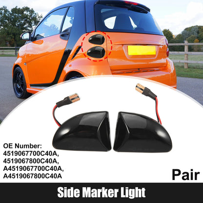 1 Pair Side Marker Lights Turn Signal Assembly 4519067700C40A for Smart Fortwo (2008–2015)