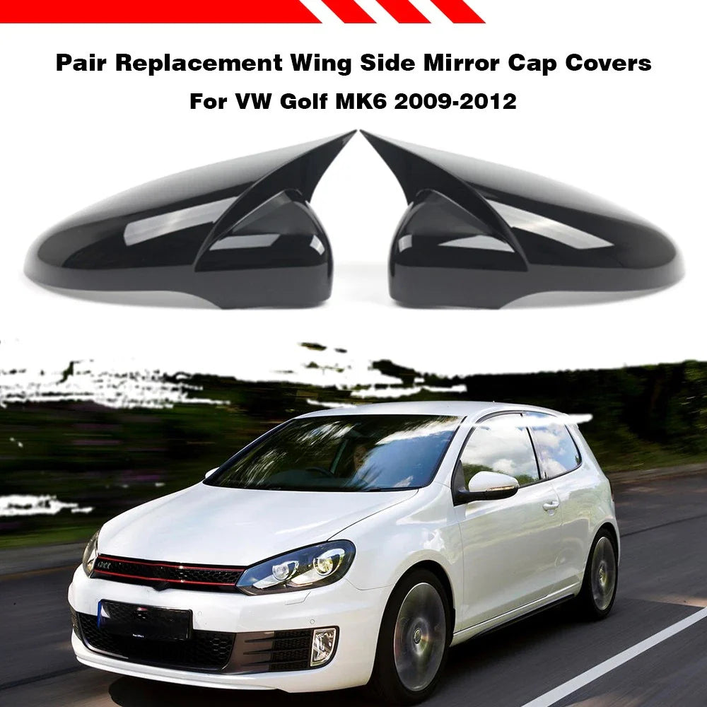 Gloss Black  Rearview Mirror Cover Cap for Golf MK6 (2010–2013)