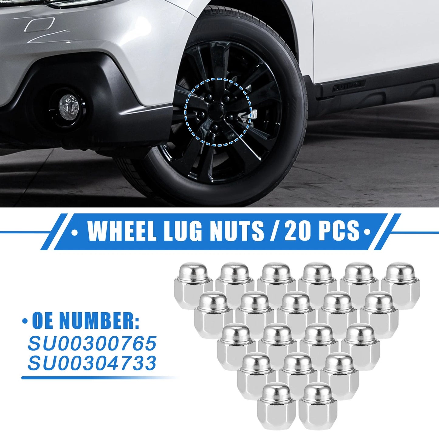 20pcs M12x1.25 Wheel Lug Nut for Honda Accord (1976–1981) No.SU00300765/28171AG000