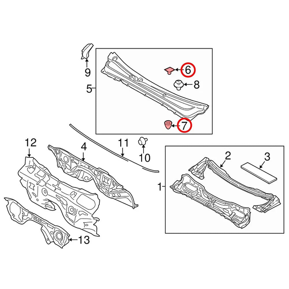 10 Pcs Cowl Panel Retainer Clips for Subaru WRX Legacy (2008-2021)