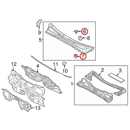 10 Pcs Cowl Panel Retainer Clips for Subaru WRX Legacy (2008-2021)